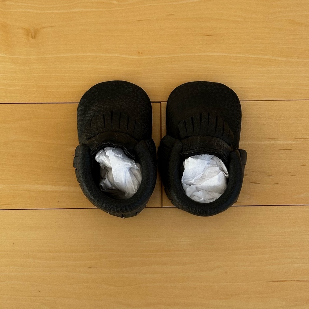 Freshly Picked Black Baby Moccasins